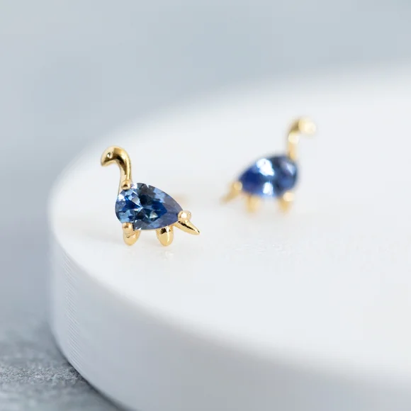 Blue Dinosaur Studs (S925) - Only 1 left! - Picture 2 of 9
